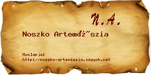 Noszko Artemíszia névjegykártya